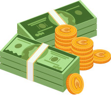 Geldscheine und Münzen